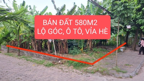 BÁN ĐẤT SIÊU HIẾM BC-NGỌC THUỴ-LB, LÔ GÓC, Ô TÔ TRÁNH, VỈA HÈ 3M, 580M2x13M