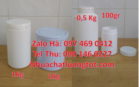 hũ 100 gram trắng đục, hũ nhựa 100gram Hũ pet nắp nhựa trắng 200 gram, hũ nhựa 200 g, hũ 250 gram đự