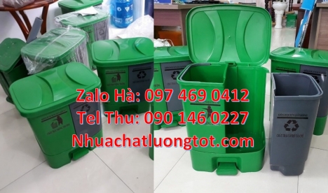Thùng rác 3 ngăn bập bênh, thùng rác 2 ngăn gia đình Thùng đựng rác 2 ngăn, thùng rác 3 ngăn gia đìn