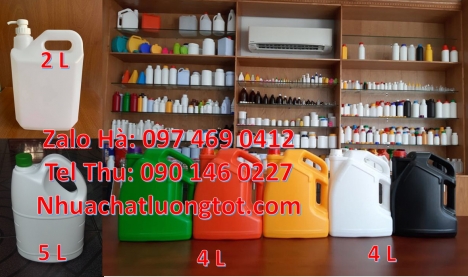 can 4l vòi nhấn đựng phẩm màu, Can hdpe giá rẻ, Can 0.5l, can 2l có quay, can 5l vòi ấn, can 10l dày