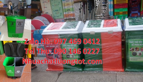 Thùng rác 3 ngăn bập bênh, thùng rác 2 ngăn gia đình Thùng đựng rác 2 ngăn, thùng rác 3 ngăn gia đìn