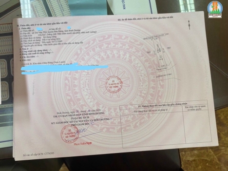 Chủ gửi bán gấp lô đất Trừ Văn Thố Bàu bàng