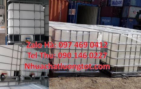 bồn nhựa vuông 1000 lít đựng phân bón, Thùng ibc 1000l có khung thép, Tank IBC đựng thực phẩm, Thùng