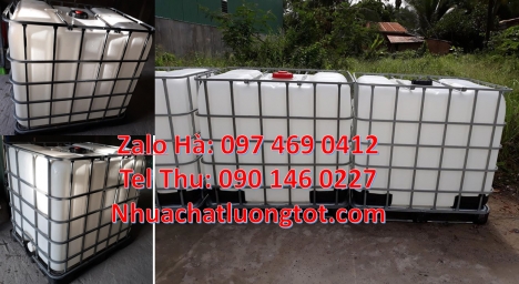 bồn nhựa vuông 1000 lít đựng phân bón, Thùng ibc 1000l có khung thép, Tank IBC đựng thực phẩm, Thùng