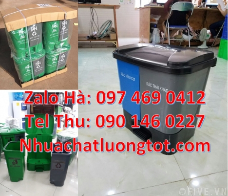 Thùng rác 3 ngăn bập bênh, thùng rác 2 ngăn gia đình Thùng đựng rác 2 ngăn, thùng rác 3 ngăn gia đìn