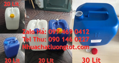 can 25l trắng, Can nhựa 20 lít đựng dung môi, can nhựa 30 lít đựng thực phẩm, can nhựa 30 lít dẹp đ