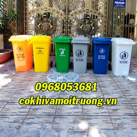 Thùng Rác Nhựa 120 Lít Nhiều Màu