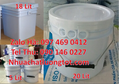 thùng nhựa 3.8l đựng phân bón, xô nhựa 18l đựng gạo Nơi bán Vỏ thùng 10 lít, Vỏ thùng nhựa 18