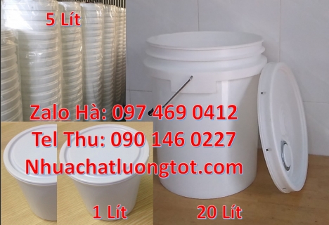 thùng nhựa 3.8l đựng phân bón, xô nhựa 18l đựng gạo Nơi bán Vỏ thùng 10 lít, Vỏ thùng nhựa 18