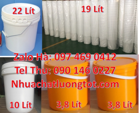 thùng nhựa 3.8l đựng phân bón, xô nhựa 18l đựng gạo Nơi bán Vỏ thùng 10 lít, Vỏ thùng nhựa 18