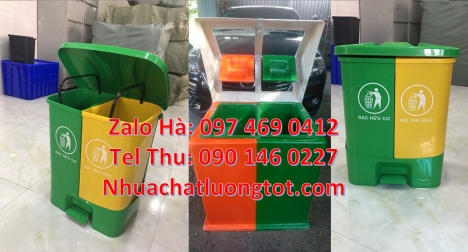 Thùng rác 3 ngăn bập bênh, thùng rác 2 ngăn gia đình Thùng đựng rác 2 ngăn, thùng rác 3 ngăn gia đìn