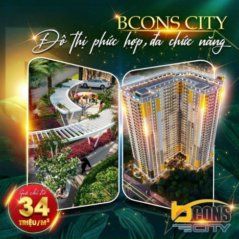 Sở hữu ngay căn hộ Bcons City - Green Topaz 2PN 2WC chỉ từ 350 triệu