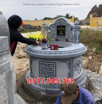 40% BẾN TRE MỘ BẰNG ĐÁ NGUYÊN KHỐI TRÒN