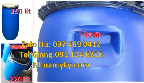 Thùng phi đai kiềng sắt, Thùng phuy nhựa 200 lít, Thùng phuy nhựa 120 lít, thùng phi nắp hở, Thùng P