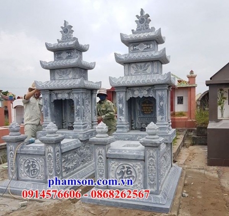 0015# mộ ba mái bằng đá tại bến tre