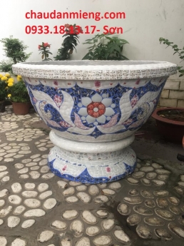 Cơ sở chậu hoa thế sơn - chậu hoa dán sành sứ - chậu khảm sành - cẩn miễng chai