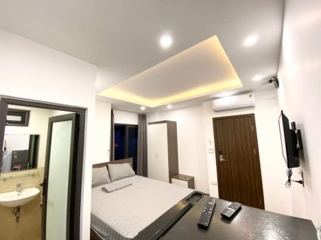 Toà nhà Căn hộ cho thuê Cầu Giấy, full nội thất 22P, DT 120tr/tháng  30mô tô, 100m-12.2 tỷ