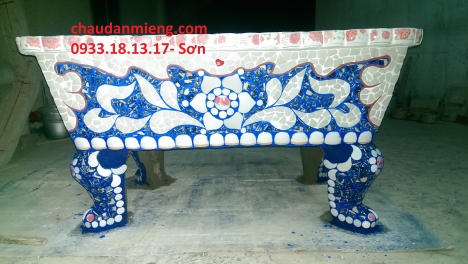 Cơ sở chậu hoa thế sơn - chậu hoa dán sành sứ - chậu khảm sành - cẩn miễng chai