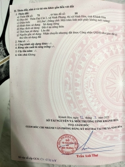 Bán đất tại Ninh Phụng, Tx. Ninh Hoà 101m² giá 650tr