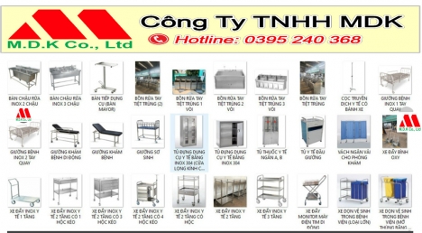 xe đẩy thiệt bị y tế inox 304-mdk