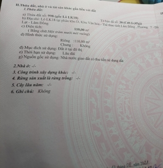 BÁN LÔ ĐẤT KHU SÂN VẬN ĐỘNG ĐÀ LẠT