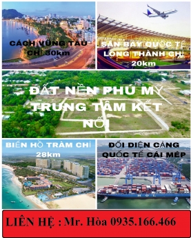ĐẤT Ở TẠI ĐÔ THỊ NGAY NGÃ 3 CẢNG CÁI MÉP TÂN PHƯỚC