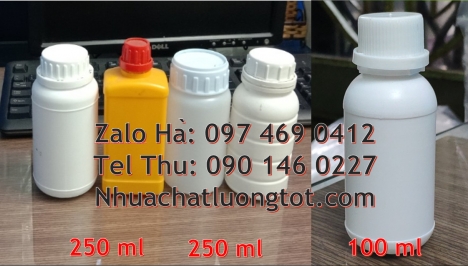 Chai 250 ml đựng thuốc sâu, chai 250 ml đựng mẫu thử, Chai nhựa 30 ml trắng đục, chai nhựa 30 ml, ch
