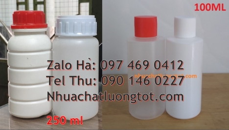 Chai 250 ml đựng thuốc sâu, chai 250 ml đựng mẫu thử, Chai nhựa 30 ml trắng đục, chai nhựa 30 ml, ch