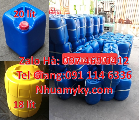 Can 25l đựng phân bón, can nhựa giá rẻ hcm, can dẹp 30 đựng nông dược, can 30l vuông xanh, can 25l x