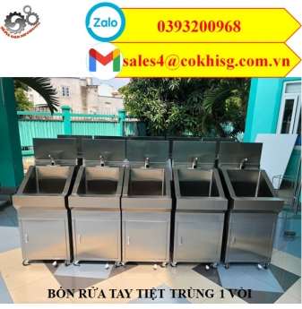 Bồn rửa tay y tế inox 2 vòi