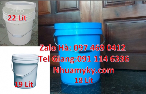 Xô nhựa 18 lít nắp chiết rót, Vỏ thùng đựng sơn 19 lít, Vỏ thùng 20 lít quai nhựa, Xô n