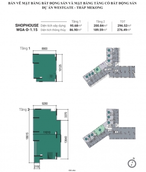 SHOPHOUSE WESTGATE '_ KÊNH ĐẦU TƯ CỰC AN TOÀN . MỘT CĂN ĐẸP NHẤT DỰ ÁN: D1.15 CHỈ TT 2,6 TỶ