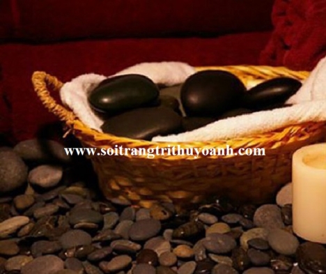 Sỏi đen bóng trang trí không gian nhà