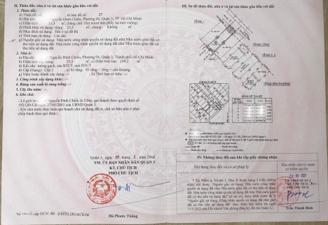 Bán nhà hẻm(3X11m)-Nguyễn Đình Chiểu P.4,Q3