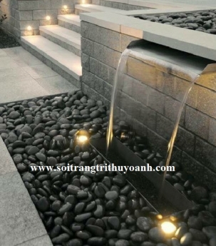 Sỏi đen bóng trang trí không gian nhà