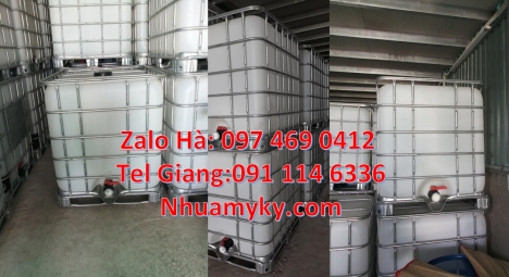 Thùng ibc 1000l có khung thép, Tank IBC đựng thực phẩm Thùng nhựa ibc 1000 Lít đựng hóa chất Tank