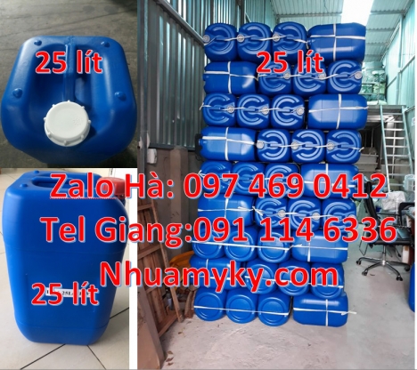 Can 25l đựng phân bón, can nhựa giá rẻ hcm, can dẹp 30 đựng nông dược, can 30l vuông xanh, can 25l x