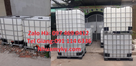 Thùng ibc 1000l có khung thép, Tank IBC đựng thực phẩm Thùng nhựa ibc 1000 Lít đựng hóa chất Tank