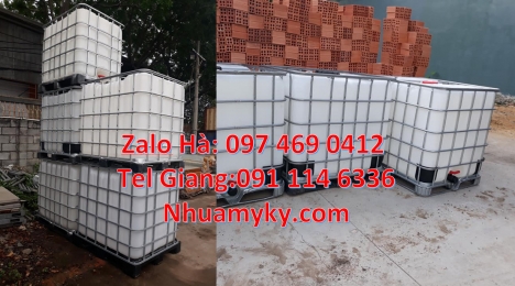 Thùng ibc 1000l có khung thép, Tank IBC đựng thực phẩm Thùng nhựa ibc 1000 Lít đựng hóa chất Tank