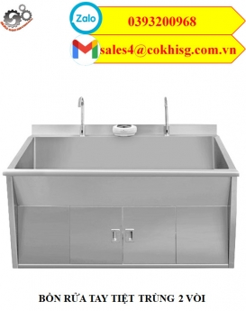 Bồn rửa tay y tế inox 2 vòi