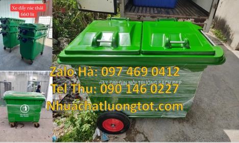 Xe gom rác 660l, xe gom rác thải 1000l, Xe chở rác công nghiệp 660 lít, Xe thu gom rác 660l 1000l 4