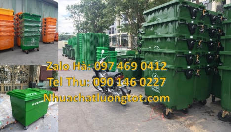 Xe gom rác 660l, xe gom rác thải 1000l, Xe chở rác công nghiệp 660 lít, Xe thu gom rác 660l 1000l 4