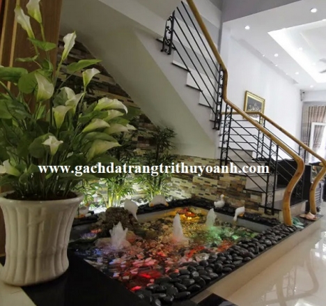 Sỏi đen bóng trang trí cảnh quan resort