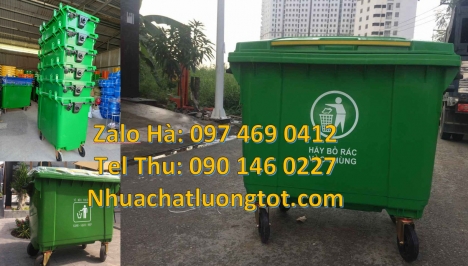 Xe gom rác 660l, xe gom rác thải 1000l, Xe chở rác công nghiệp 660 lít, Xe thu gom rác 660l 1000l 4
