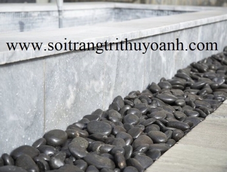 Sỏi đen bóng trang trí cảnh quan resort
