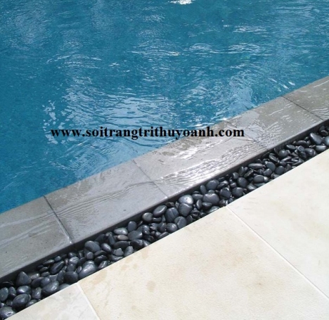 Sỏi đen bóng trang trí biệt thự sân vườn