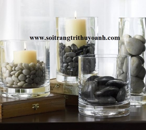 Sỏi đen bóng trang trí biệt thự sân vườn