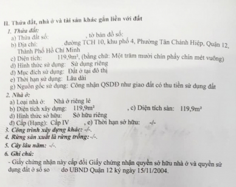 H8M THÔNG - DT.120M2 - NGANG HIẾM 6M - VỊ TRÍ VIP CÁCH MT CHỈ 1 CĂN - CHỦ BÁN ĐẤT TẶNG NHÀ C4.