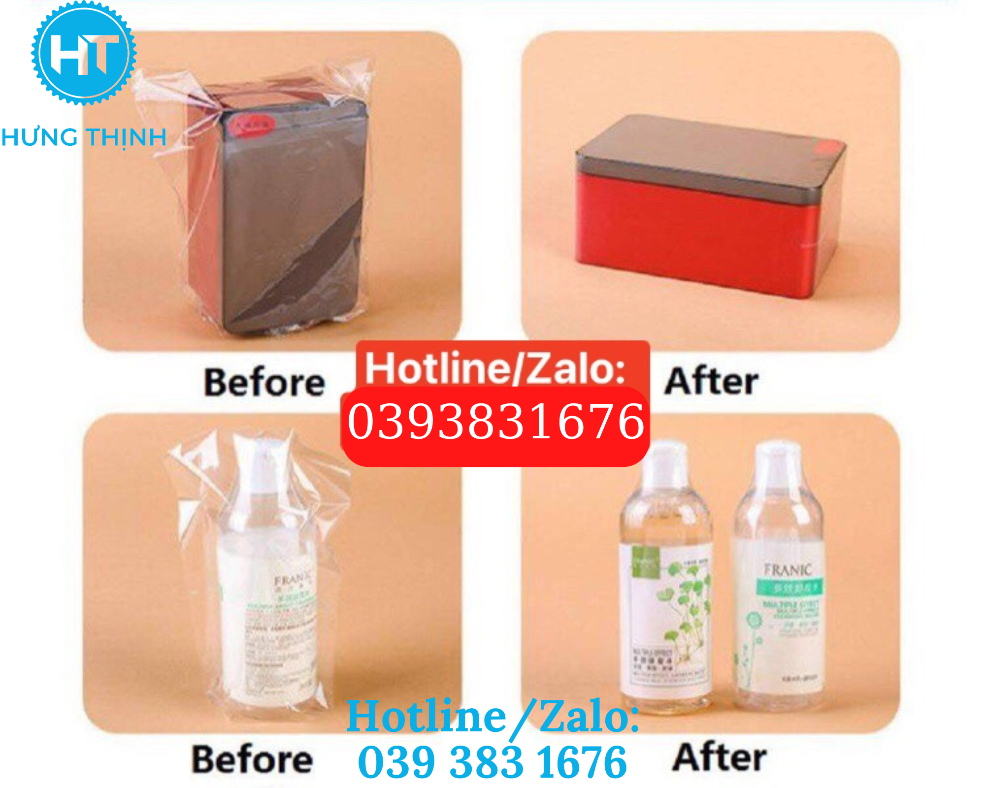 Dịch vụ đóng gói màng co nhiệt lấy liền, uy tín - 0393831676