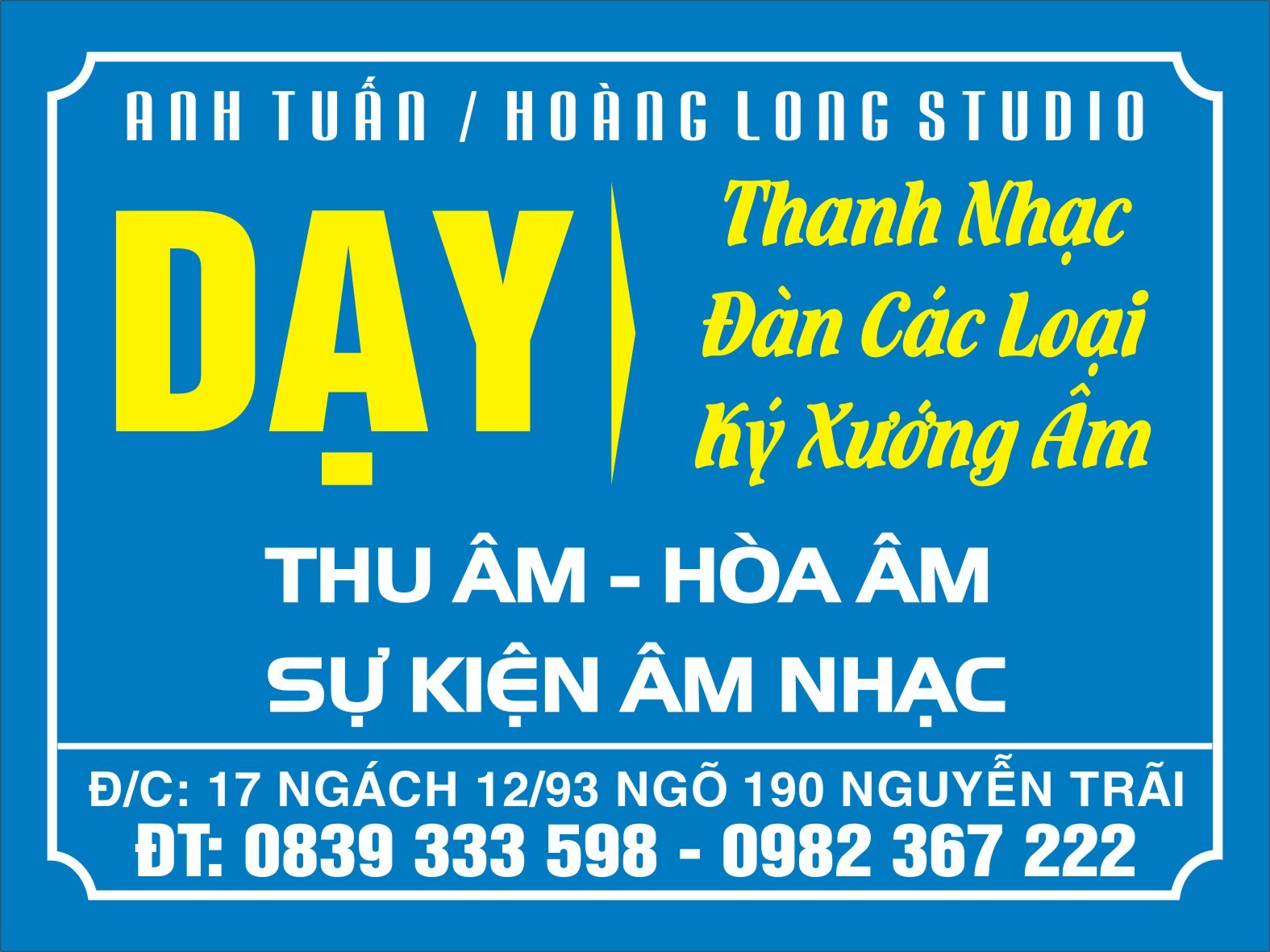 HOÀNG LONG STUDIO - PHÒNG THU ÂM CHUYÊN NGHIỆP, UY TÍN, CHẤT LƯỢNG
